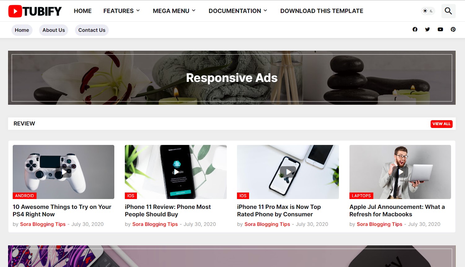 Tubify Video Blogger Template Tubify Video Blogger Template
